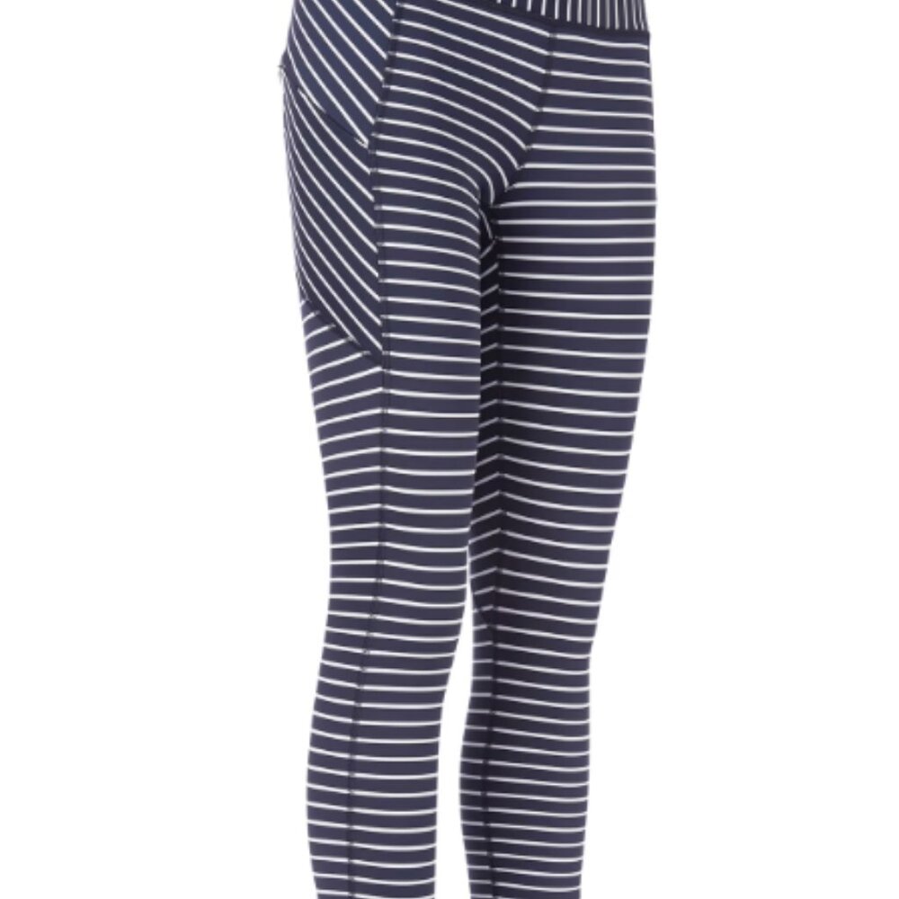 ATHLETA Navy Stripe Contender 7/8 Tight - XL - Picture 2 of 4